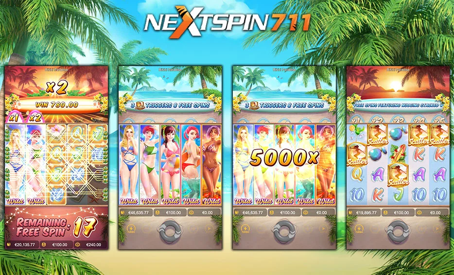 รูปแบบตัวเกมสล็อต Bikini Paradise